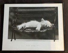 VINTAGE 1994 DAVID MCENERY CAT NAP III FRAMED PRINT 20 X 17” picture