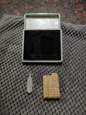 vintage brass & rhinestone lighter with box japan picture