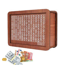 Wooden Piggy Bank Cash Box Money Bank With Counter Money Saving Challenge Box picture