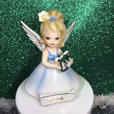Vtg Nanco March Angel Girl Holding Lyre Harp W Shamrock St Patricks Day Japan picture
