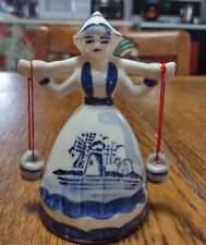 Miniature Delft Dutch Girl Carrying Water Buckets picture