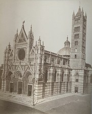 1891 Albumen Photograph Siena Cathedral Duomo Italy Gothic Architecture View picture