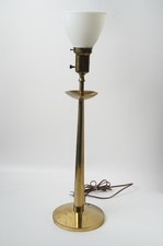 Vintage Rembrandt Masterpiece Metal Table Lamp Corning Milk Glass Shade 28.75