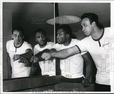 1968 Press Photo Boxer Joe Frazier & Manuel Ramos at pre fight physical picture