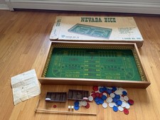 Crestline Vtg 1960s Nevada Dice Craps Table Top Game Poker Portable Box Parts picture