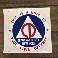 Vintage Civil Defense Unit Decal Niagara County NY Rare NOS Never Used picture