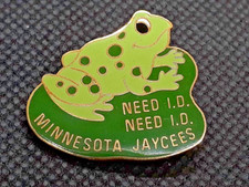 Vintage Jaycees Enameled Lapel Pin Minnesota Need I.D. Frog Toad picture