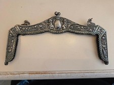 Vintage 800 silver large purse handbag frame with babies on frame picture