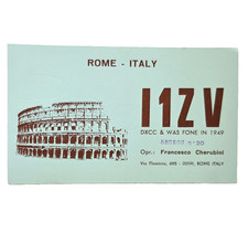 Vintage Rome Italy 1970 QSL Ham Radio Post Card QSO DXCC AARL Europe Postcard picture