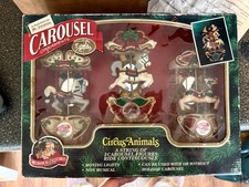 Vtg 1992 Mr. Christmas CIRCUS ANIMALS ~3 Carousel Figures ~ Moving And Lights picture