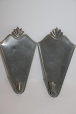 Swedish Ystad Tenn Art Deco Wall Sconces 1930s Pewter LOT of 2  picture