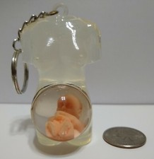 Vintage Pregnant Woman Fetus Baby Keychain NOS ORIGINAL - NOT A REPRODUCTION picture