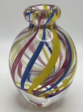 Swirl Vase Pink, Yellow & Blue  Gorgeous Designs 3.5