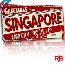 Aluminum Metal Sign Singapore Lion City Vintage 12x6 Flat License Plate picture