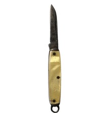 Vtg Antique Miniature Pocket Knife Keychain Mother of Pearl Celluloid 1 Blade picture