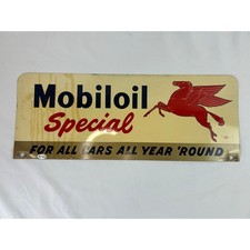 1954 Mobil Oil Special Pegasus Metal Sign TAC Authenticated A-M 5-54 18x7 picture