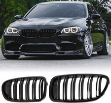 F10 Grille - Front Kidney Grille Double Slats Glossy Black Compatible with 20... picture