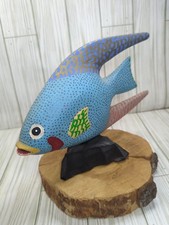 Hand-carved and painted wooden Oaxacan alebrije folk art Vtg & Initialed  picture