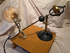 Vintage Industrial Steampunk Counterbalance Lamp Brass Adj. Arm, Edison Bulb picture