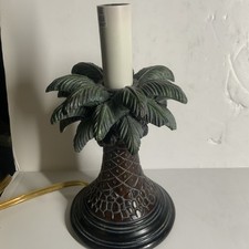 Vintage Palm Tree Accent Lamp 7.5” Resin Tropical Tiki Coastal Decor China picture