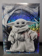 2026 Topps Chrome Star Wars Grogu Black & White Shimmer Refractor #32 SP picture
