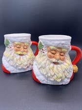 Vintage 1991 Possible Dream Santa Claus Christmas Coffee Tea Hot Cold Mugs Cups picture