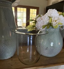 Partylite Seville 3 Wick Glass Hurricane Candle Holder Metal Stand Sold Separate picture