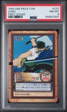 1999 ONE PIECE CARDDASS HYPER BATTLE FIRST STAGE #C07 ZORO PSA 8 picture