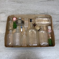 Vintage Antique Glass Bottle Lot Brockway Sani-Glas Apothecary Medicine Flask picture