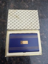 Vintage Richard Hudnut Blue Gold Tone Enamel Compact Powder Rouge Case Art Deco picture