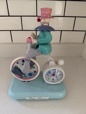 Vtg Peter Clown Moving Musical Animated Alarm Clock Jinmei Japan Works Pastel picture