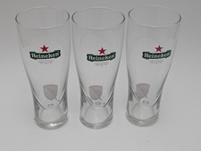 Heineken Beer Pilsner Glasses Set of 3 Logo Bar Glass picture