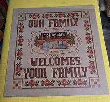 1977 Vintage McDonald's Translite Sign OUR FAMILY WELCOMES YOUR FAMILY 21.75
