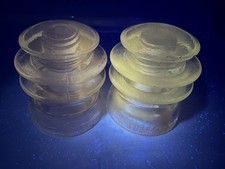 2 Hemingray No 56 Insulators Clear. Glow Under UV Both picture