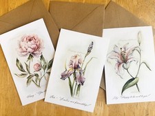 Holiday Postcard with Envelope.  Card With Flowers .Ester, Mather’s Day, Set 3. picture
