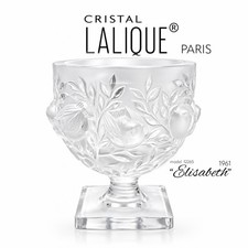 Lalique Elisabeth Crystal Vase Highly Collectible Birds 5.25in, Excellent picture