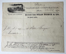 Vtg 1870 Boston MA Silas Pierce Fitchburg RR Freight Receipt Railroad Vignette picture