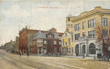 H90/ Waynesboro Pennsylvania Postcard c1910 East Main Street Stores  86 picture
