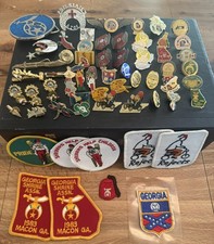 Lot of over 60 Shriners - Masonic Pieces/pins, Patches, Tie Clasps. picture