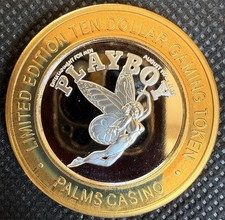 PLAYBOY AT THE PALM’S CASINO Limited Edition 999% .6 Oz Pure Silver Strke Center picture