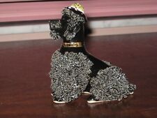 Vintage 50s heavy black spaghetti poodle with hat and gold collar 4 1/2