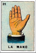 La Mano Postcard, La Loteria Mexicana, card 21, 4