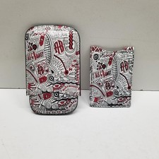 Alec Bradley 3 Finger Leather Case & skinny wallet set- Colorful Graphic picture