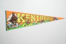 Vintage Kentucky Souvenir Felt Pennant Cardinal Horse Fisherman Wall Decor Art picture