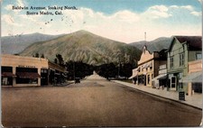 c1915 Baldwin Avenue Looking North Sierra Madre California CA Storefronts Postca picture