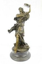 Bronze sculpture of a woman playing tambourine Handcrafted by Lost Wax Method picture