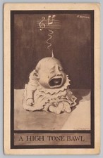Comics~Artist H Horina~Baby With A High Tone Musical Bawl~Vintage Postcard picture