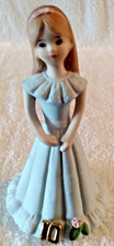 Vintage Enesco Age 10 Growing Up Birthday Girl Porcelain Figurine picture