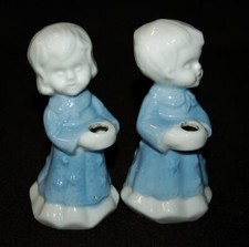 VINTAGE Porcelain Choir Boy Girl Candleholder Biedermann Made in Bavaria Germany picture