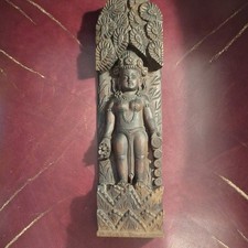 Hand Carved Wooden Hindu Deity Wall Plaque Relief Sculpture - Hinduism picture